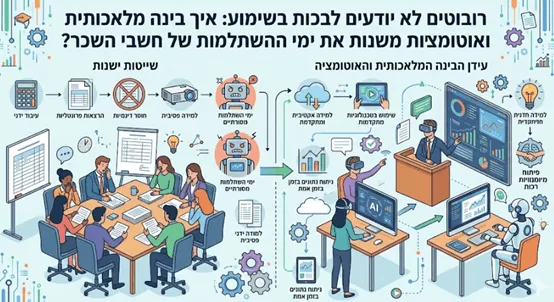 רובוטים לא יודעים לבכות בשימוע: איך בינה מלאכותית ואוטומציות משנות את ימי ההשתלמות של חשבי השכר?