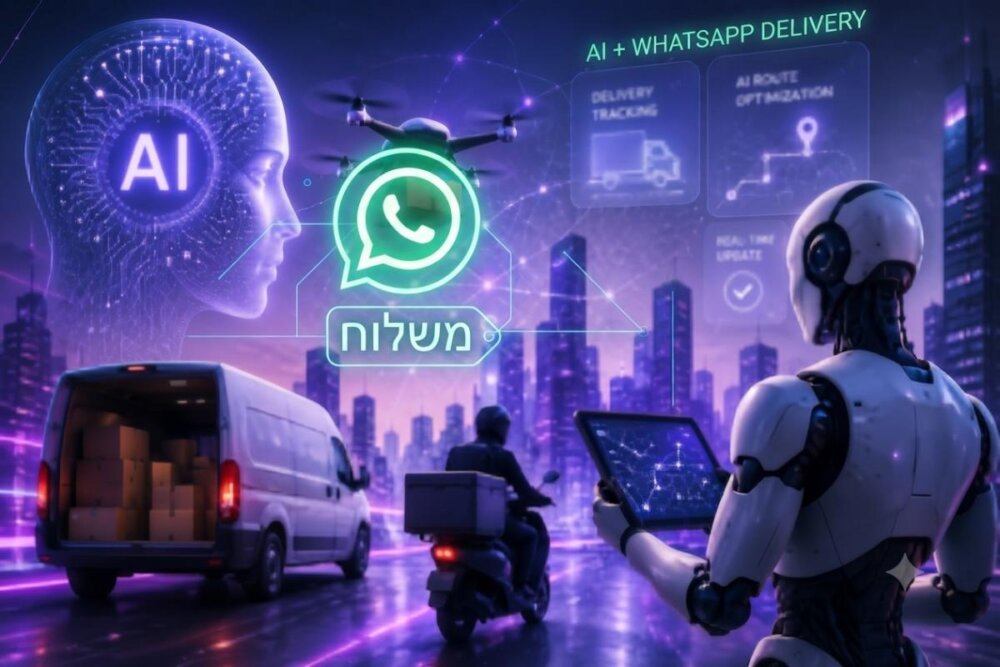 שליח על אופנוע בדרכו למסירת חבילות ברחבי הארץ