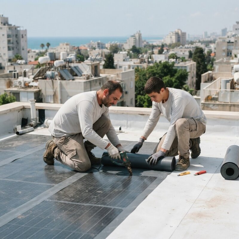 גג ירוק מודרני עם חומרי איטום אקולוגיים מתקדמים