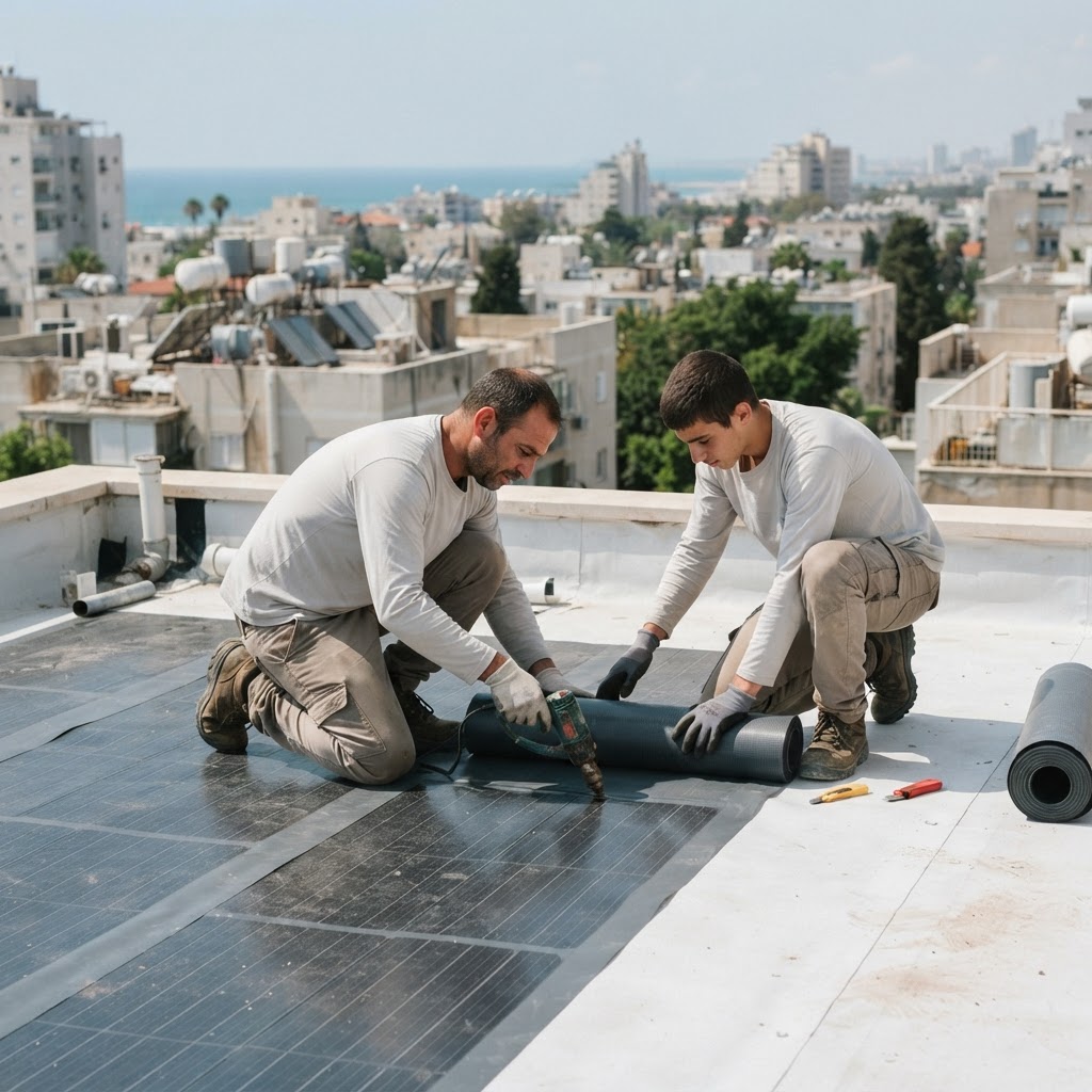גג ירוק מודרני עם חומרי איטום אקולוגיים מתקדמים